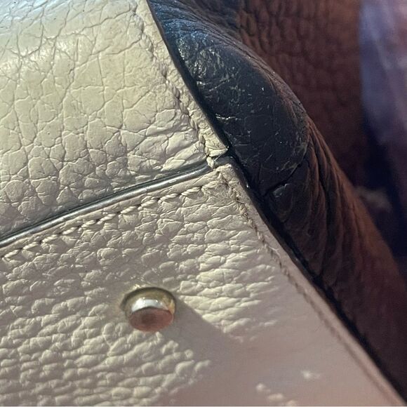 Kate Spade Southport Avenue Lydia bag Cream/black Pebbled Preowned - Picture 12 of 16